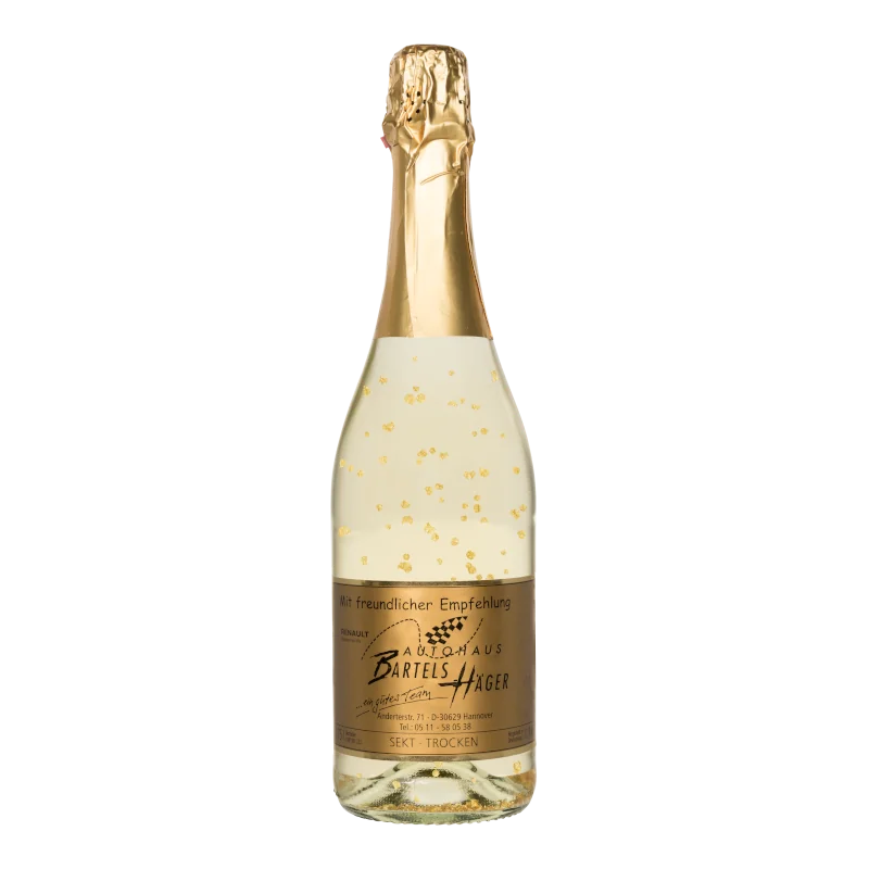 Water Concepts - Fles Sekt Gold wijn met logo en etiket